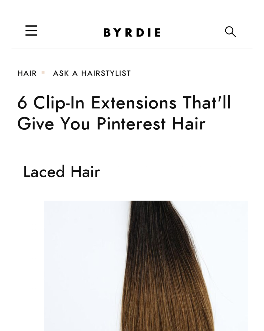 Featured: Laced Hair in Byrdie