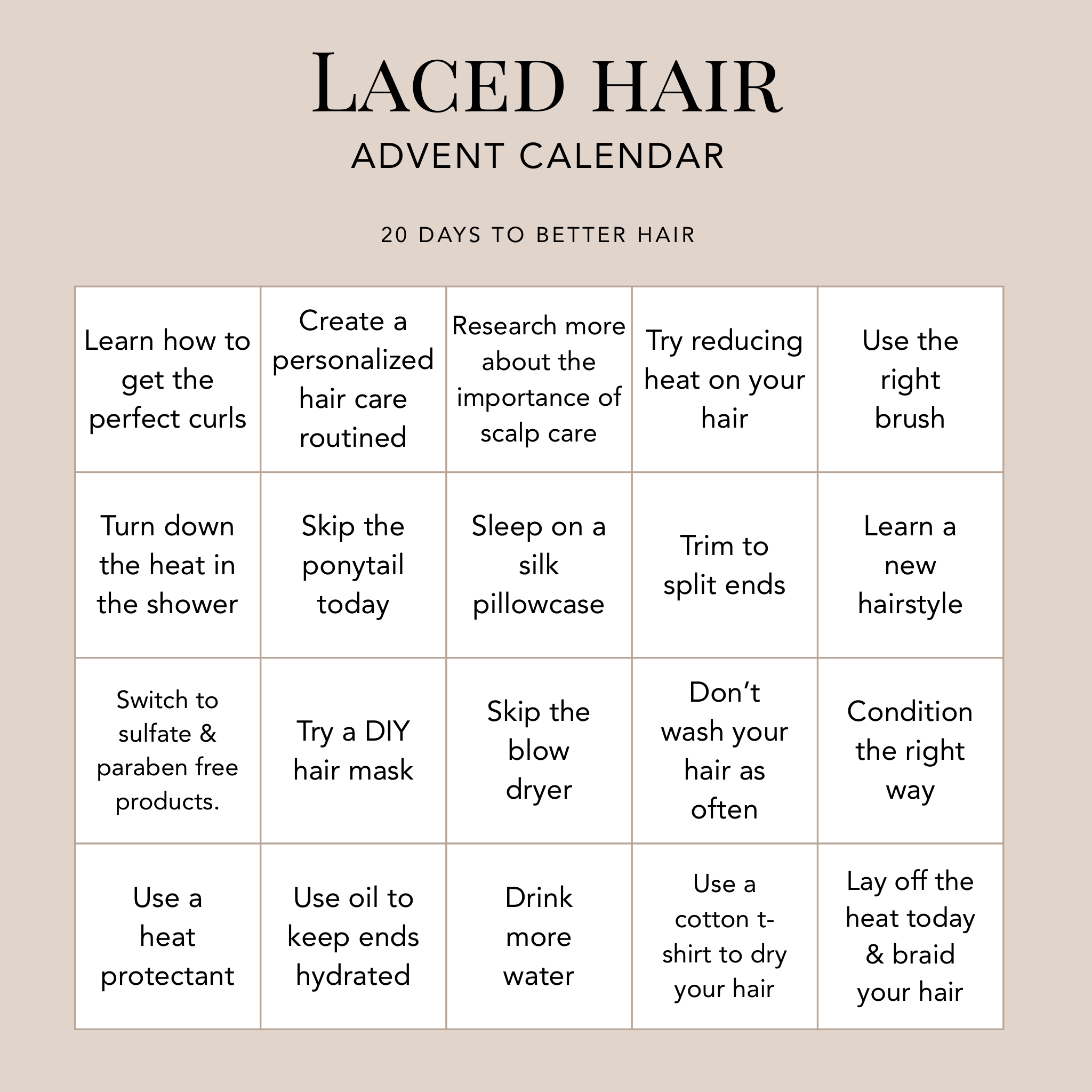 Achieve HairGoals with this 20 Day Laced Hair Advent Calendar