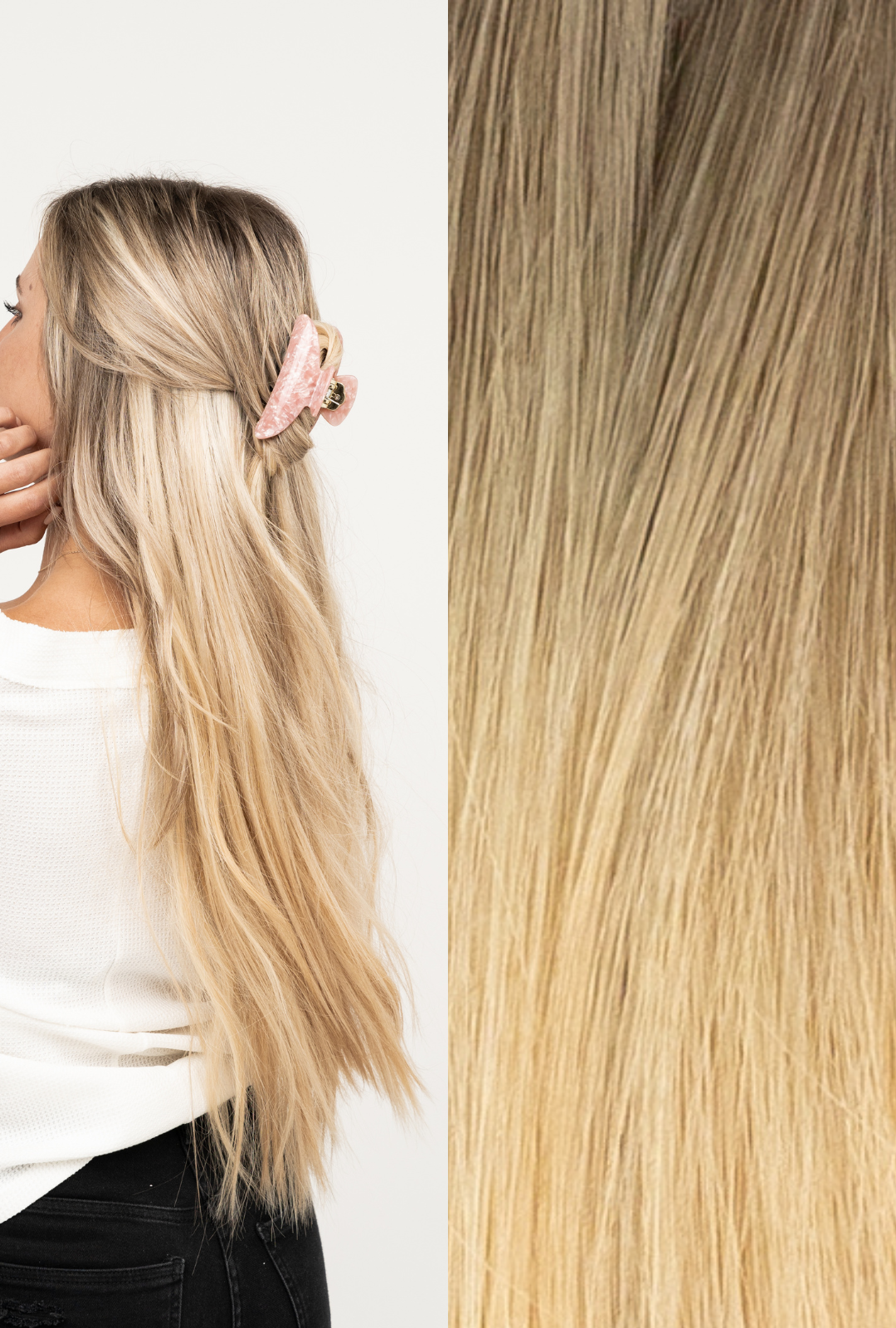 Hand Tied Weft Rooted #8/D16/22 (Rooted Buttercream)