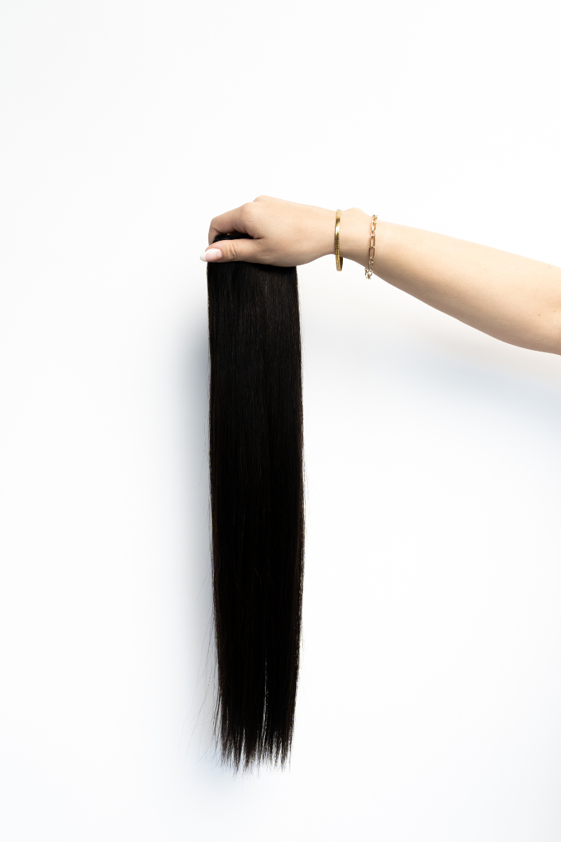 Laced Hair Hand Tied Weft Extensions #1B (Dark Roast)