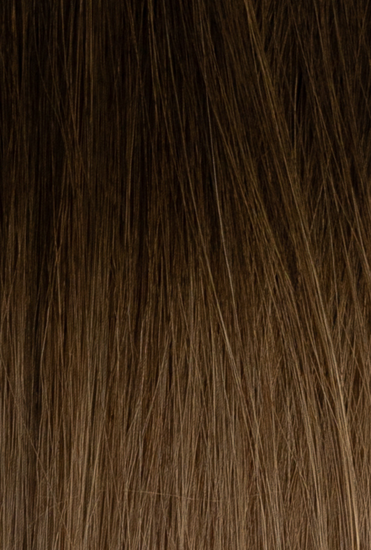 Luxe Seamless Clip-In Extensions Ombré #3/8 (Spiced Cider)