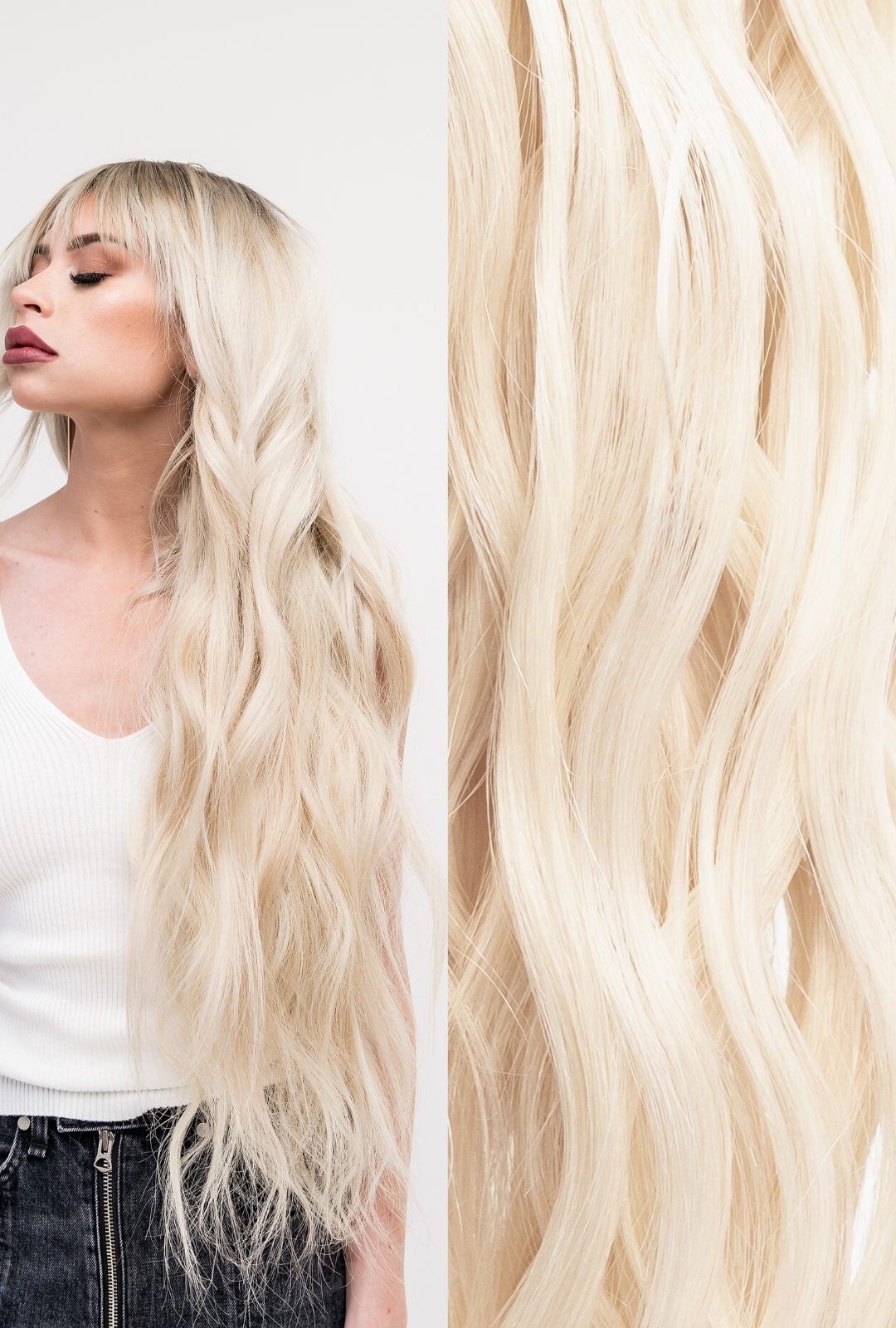 Waved Hand Tied Weft #60 (Platinum)