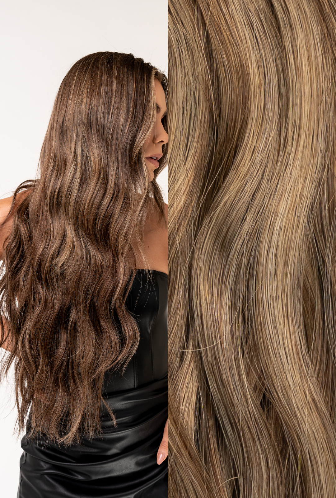 Waved interLACED Tape-In Dimensional #4/8 (Cappuccino)