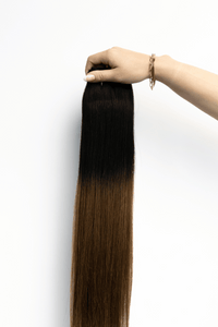 Halfsies Hand Tied Weft Ombré #1B/5 (Caramel Latte)