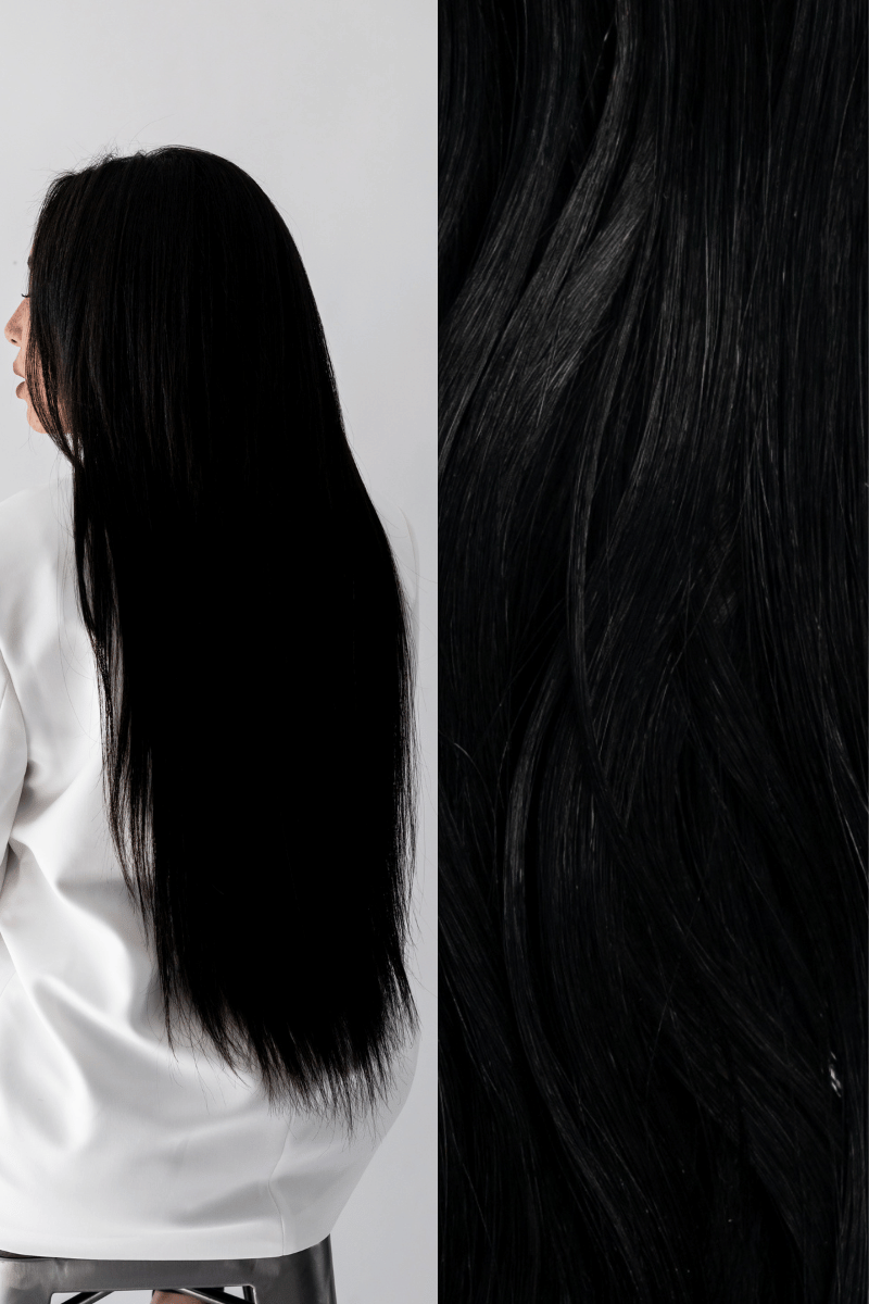 Waved by Laced Hair interLACED Tape-In Extensions #1 (Black Noir)