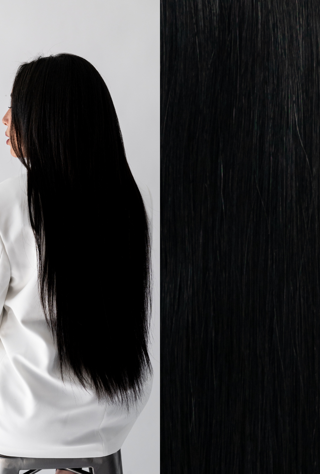 Luxe Seamless Clip-In Extensions #1 (Black Noir)