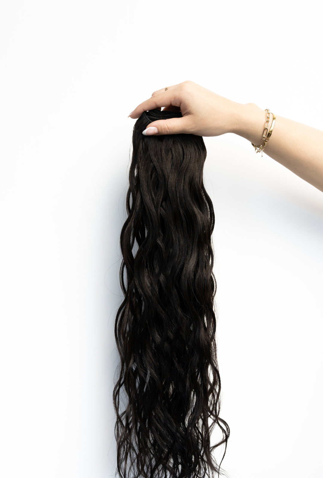 Waved Hand Tied Weft #1B (Dark Roast)