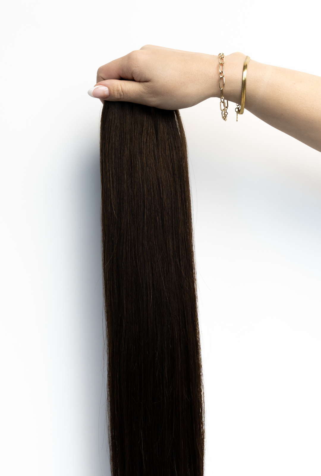 Waved Hand Tied Weft Extensions Dimensional #4/8 (Cappuccino) 22 Inches | Laced Hair