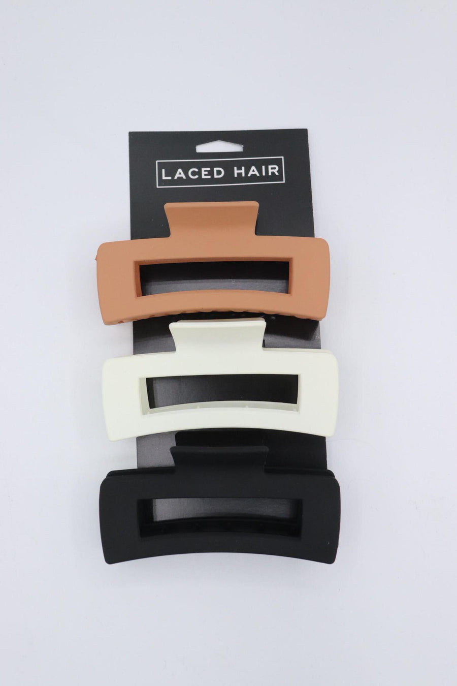 Laced Hair Square Claw Clip (3-Pack)