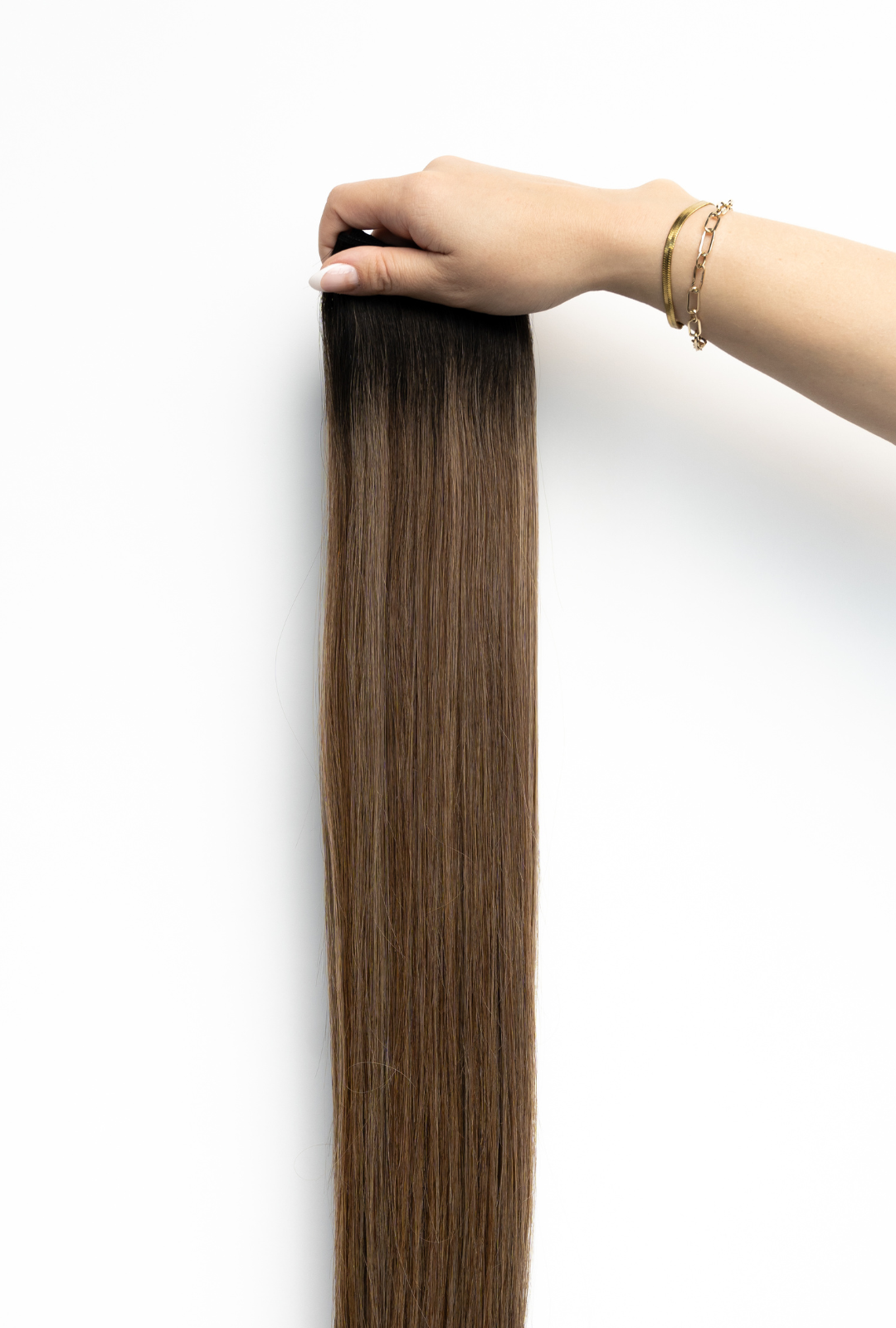 Laced Hair Hand Tied Weft Extensions Rooted #1B/D4/8