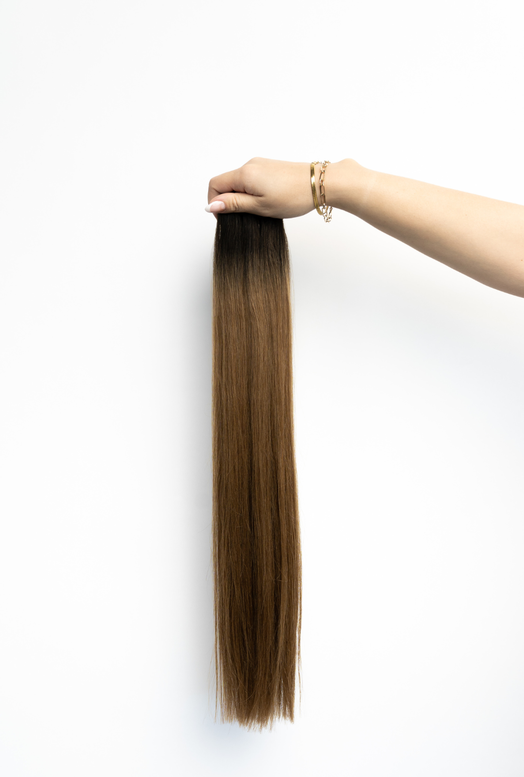 Laced Hair Hand Tied Weft Extensions Rooted #2A/6