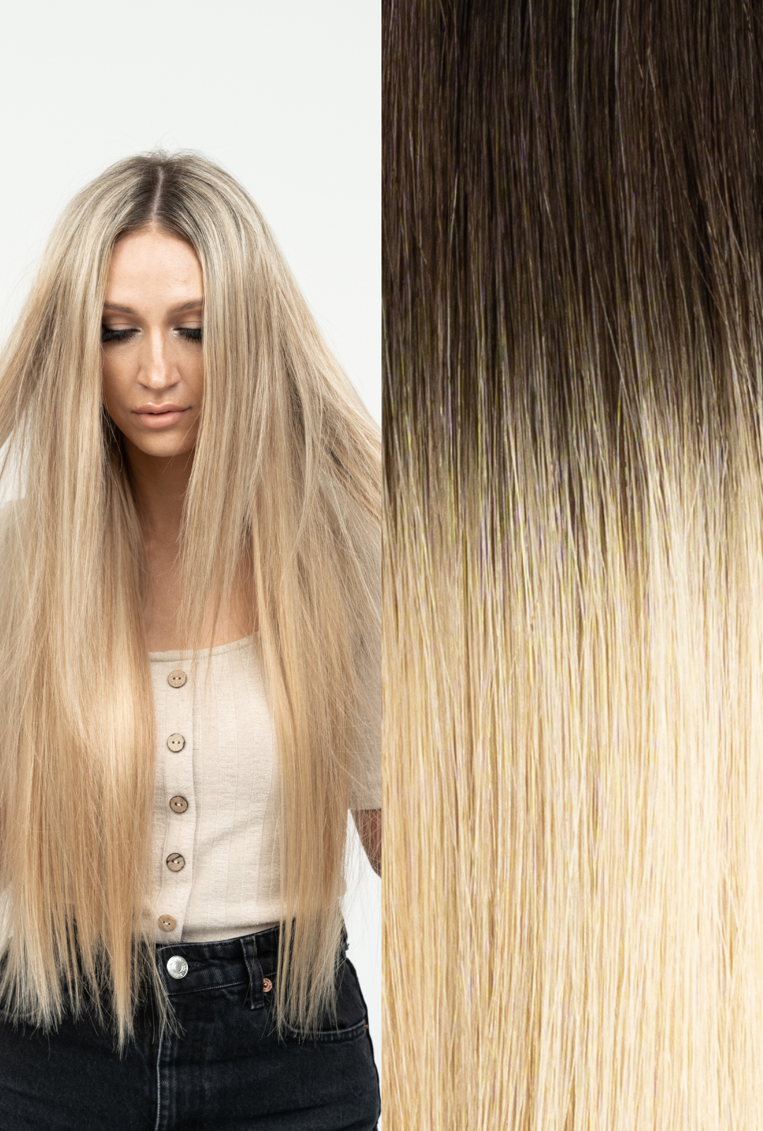 Halfsies Machine Sewn Weft Extensions Rooted #2/D18/22