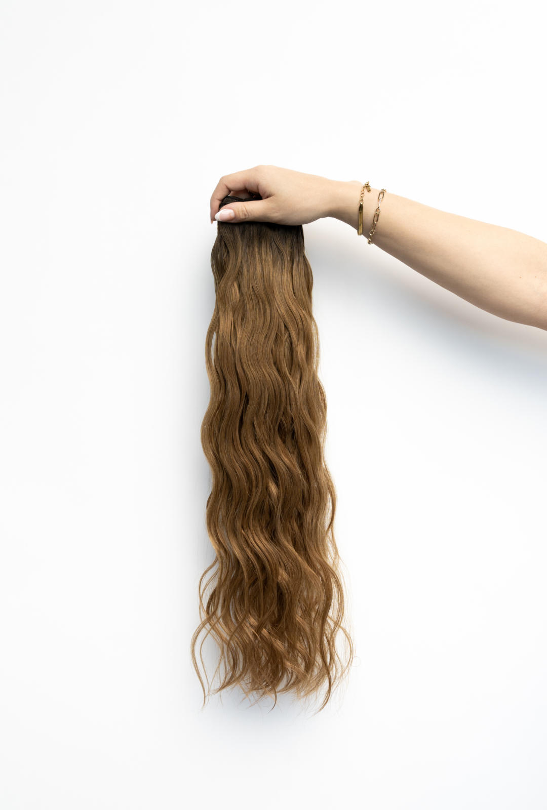 Waved by Laced Hair Hand Tied Weft Extensions Rooted #2A/6